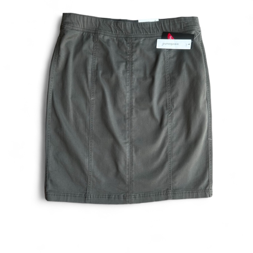 Westbound olive green midi sheath skirt size 12